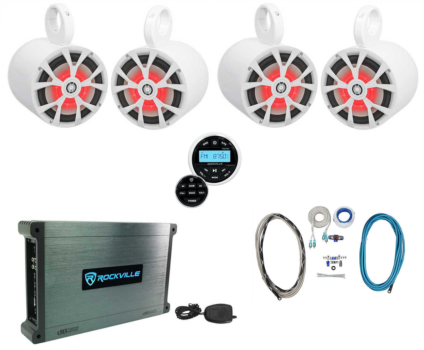 RKL80MW White 2-Pack + RGHR2 Receiver Bundle