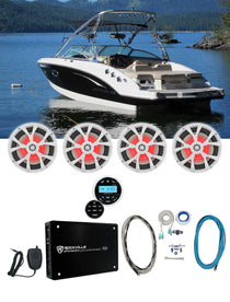 RKL80MW White 8" Marine Speakers 2-Pack + RGHR2 Receiver Bundle