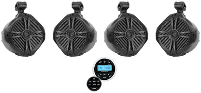 RWB90B Black 4-Pack + Marine Gauge Receiver Bundle