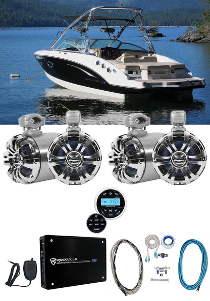 WB65 Stainless 6.5" Wakeboard Speakers 2-Pack + RGHR2 Receiver Bundle