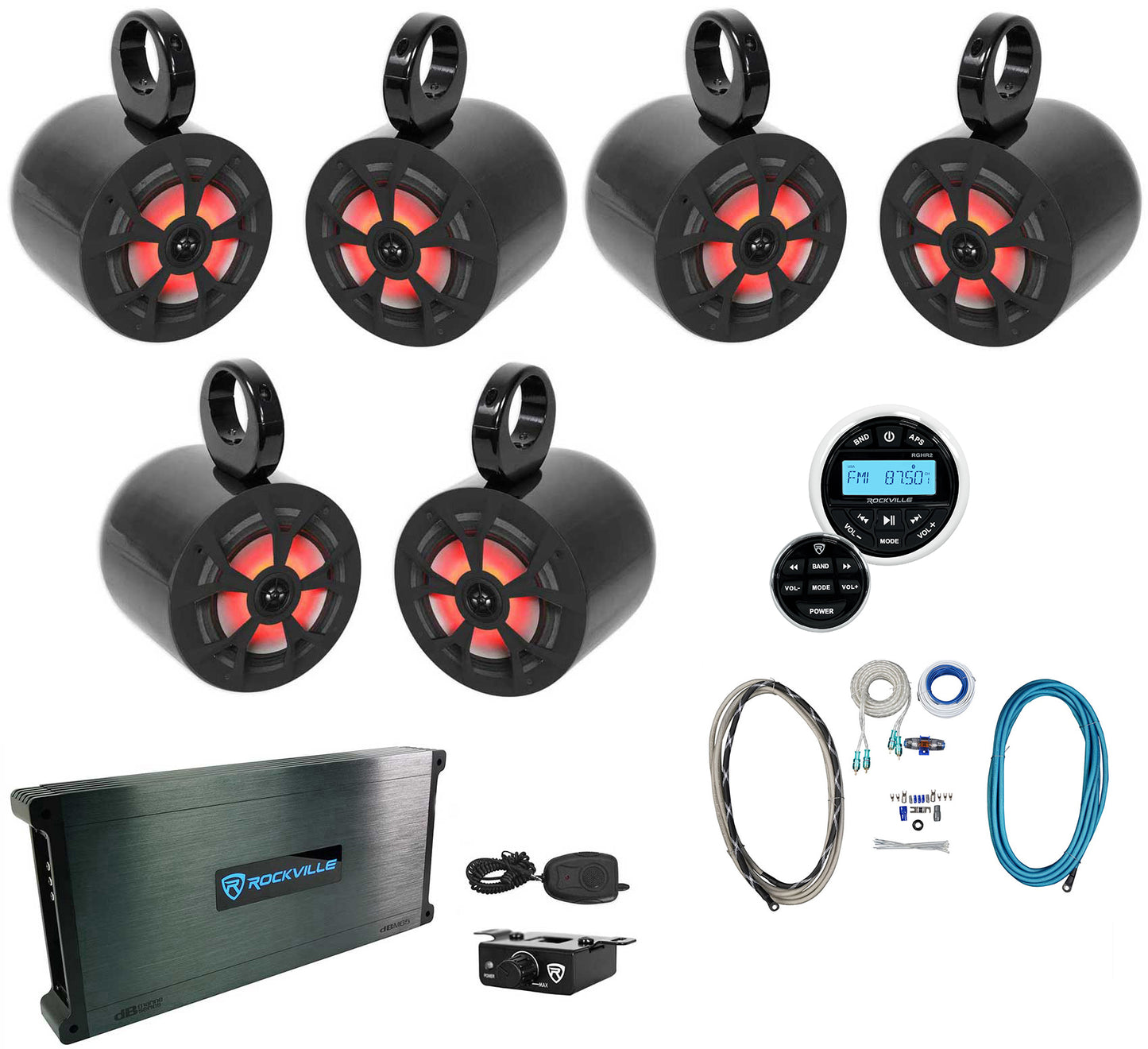 RKL80MB Black 6-Pack + DBM65 6‑Channel Amp Bundle