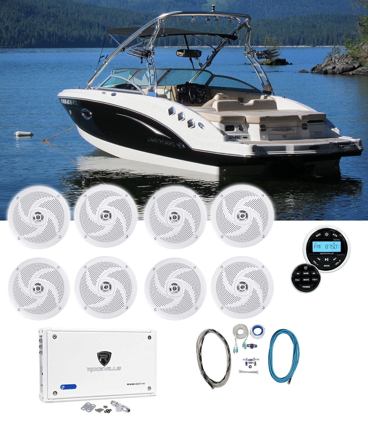 4-Pair RSM65W+RXM8BTW+RGHR2 BOAT