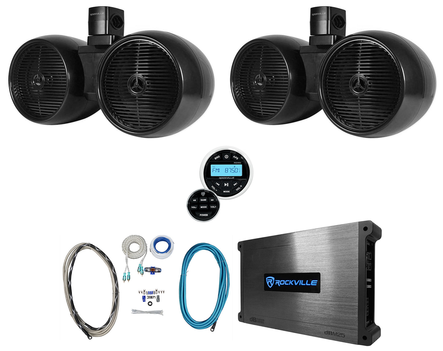 RGHR2 Receiver + DWB80B Dual 8" 2-Pack Bundle