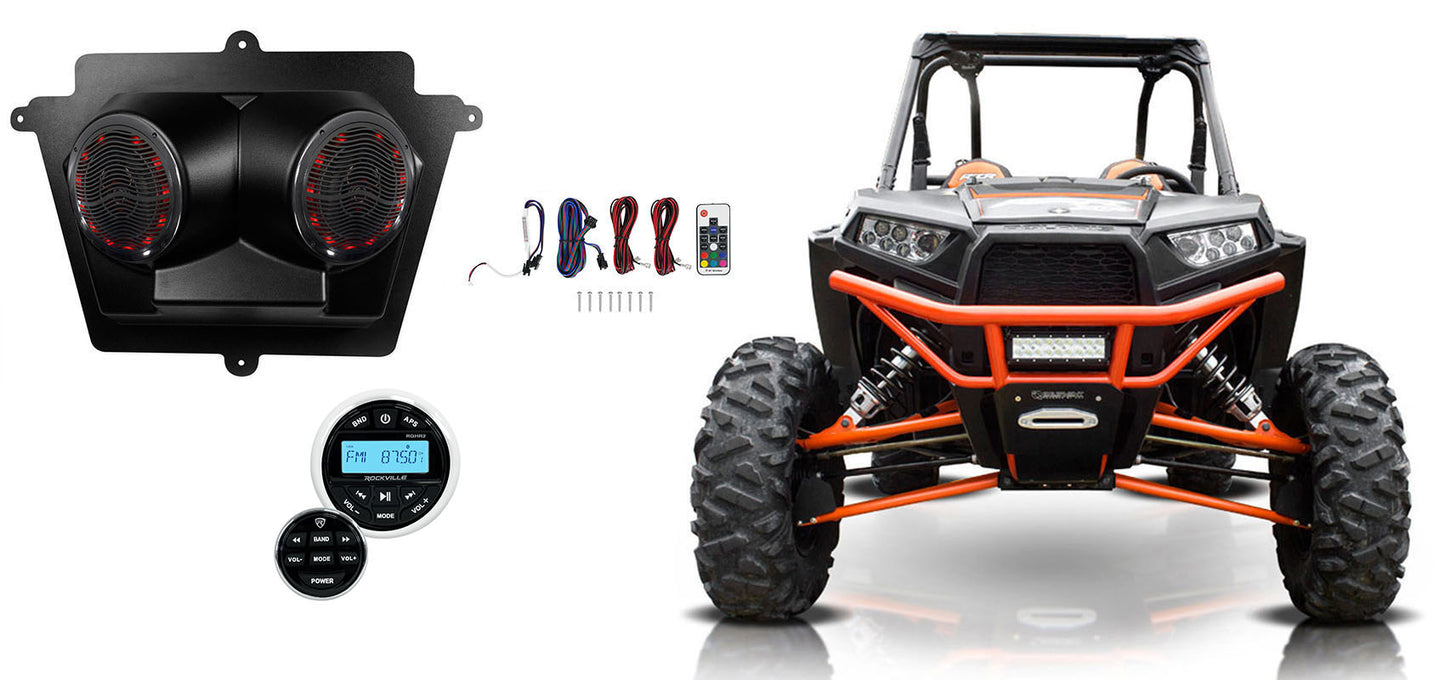 Marine Receiver + Overhead Console + 6.5" LED Speakers Bundle