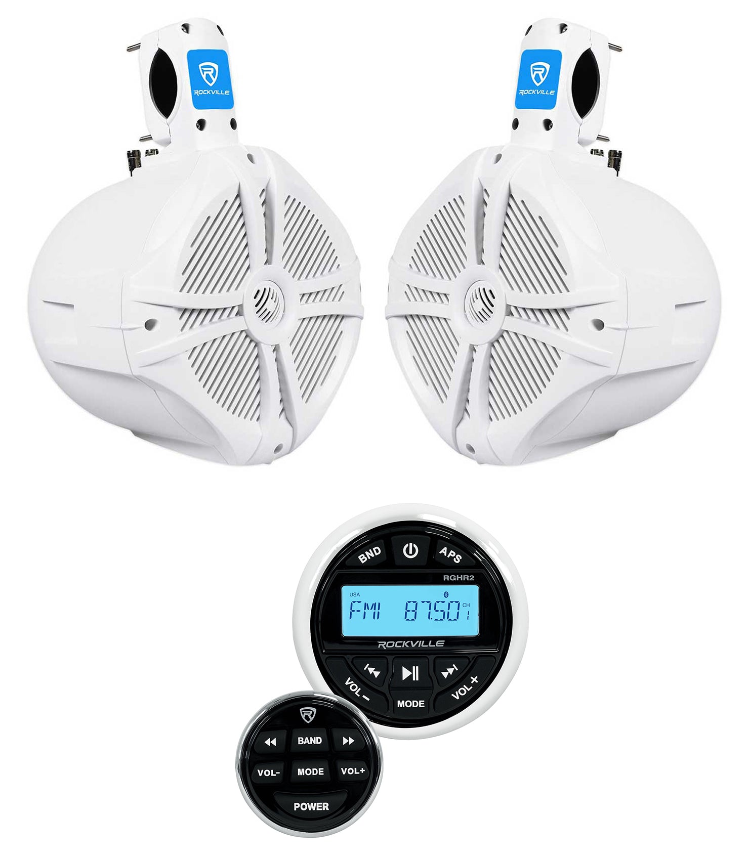 RWB80W White 2-Pack + Marine Gauge Receiver Bundle