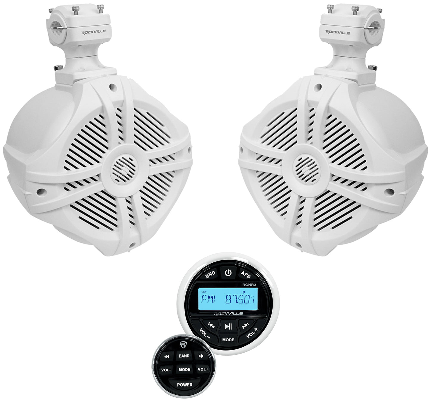 RWB70W White 2-Pack + Marine Gauge Receiver Bundle