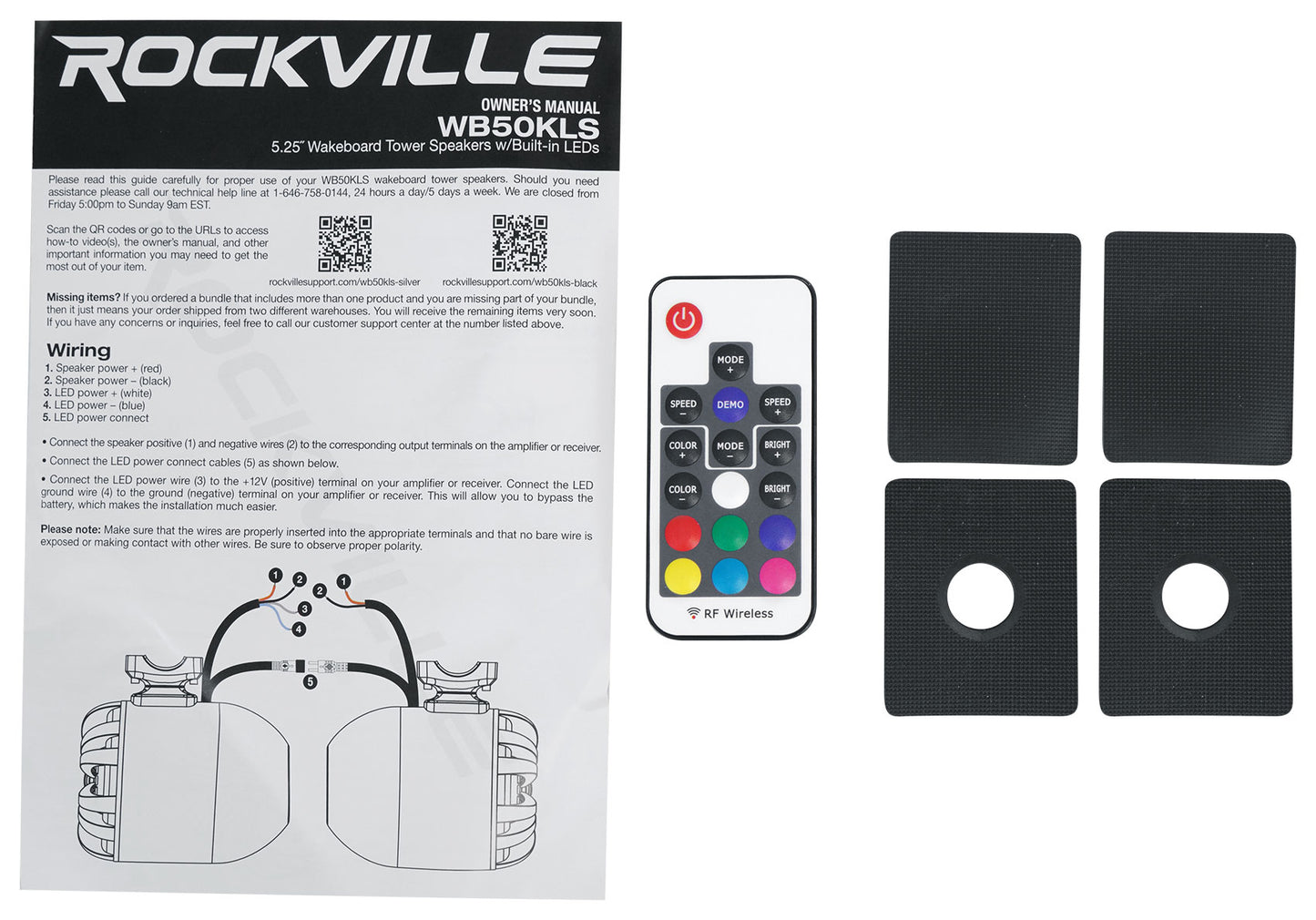 WB50KLS Black 2-Pack + RXM-T2 + RockerBT + RMWK4 Bundle