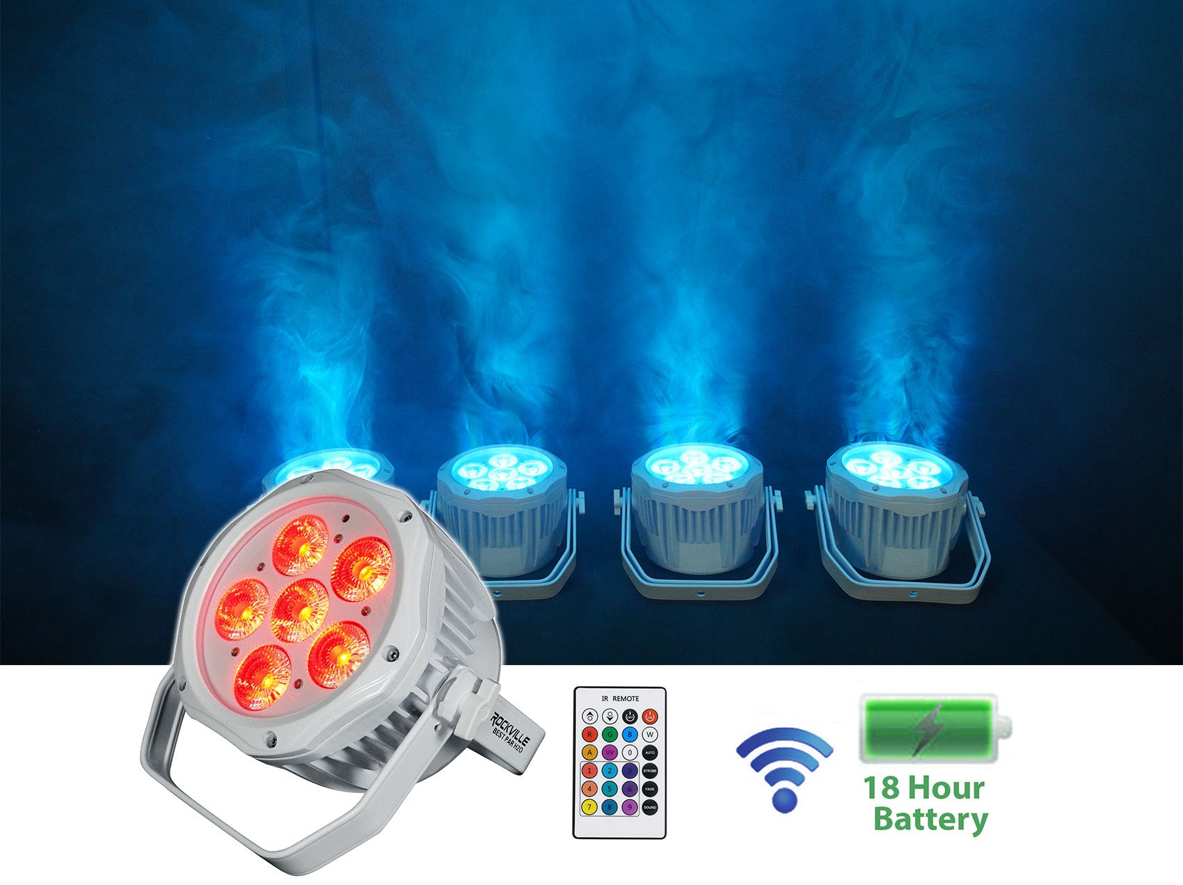 BEST PAR H2O White 6-Pack + ROCKFORCE W2 Controller + RLB40 Bags Bundle