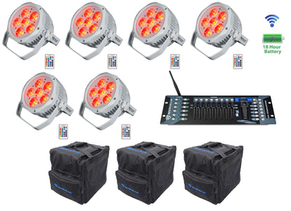 BEST PAR H2O White 6-Pack + ROCKFORCE W2 Controller + RLB40 Bags Bundle
