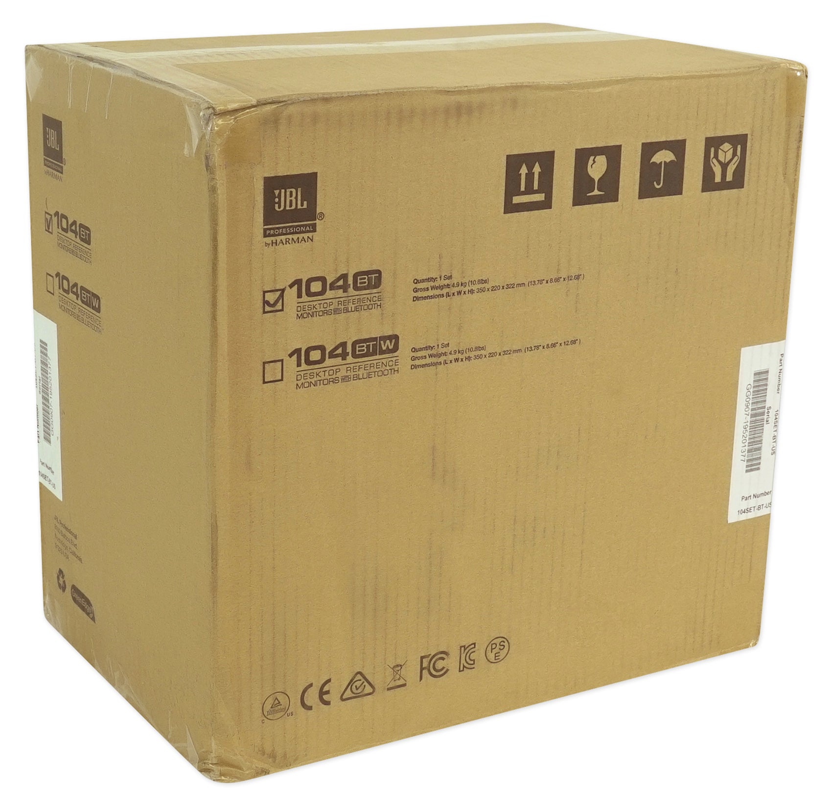 JBL 104SET-BT Pair Bluetooth Powered Active Studio Monitors+Isolation Feet Pads