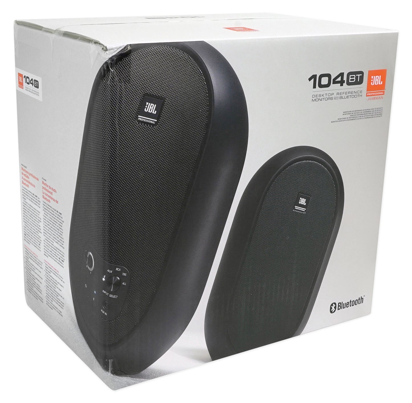 JBL 104SET-BT Pair Bluetooth Powered Active Studio Monitors+Isolation Feet Pads