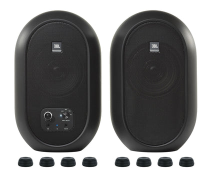 JBL 104SET-BT Pair Bluetooth Powered Active Studio Monitors+Isolation Feet Pads