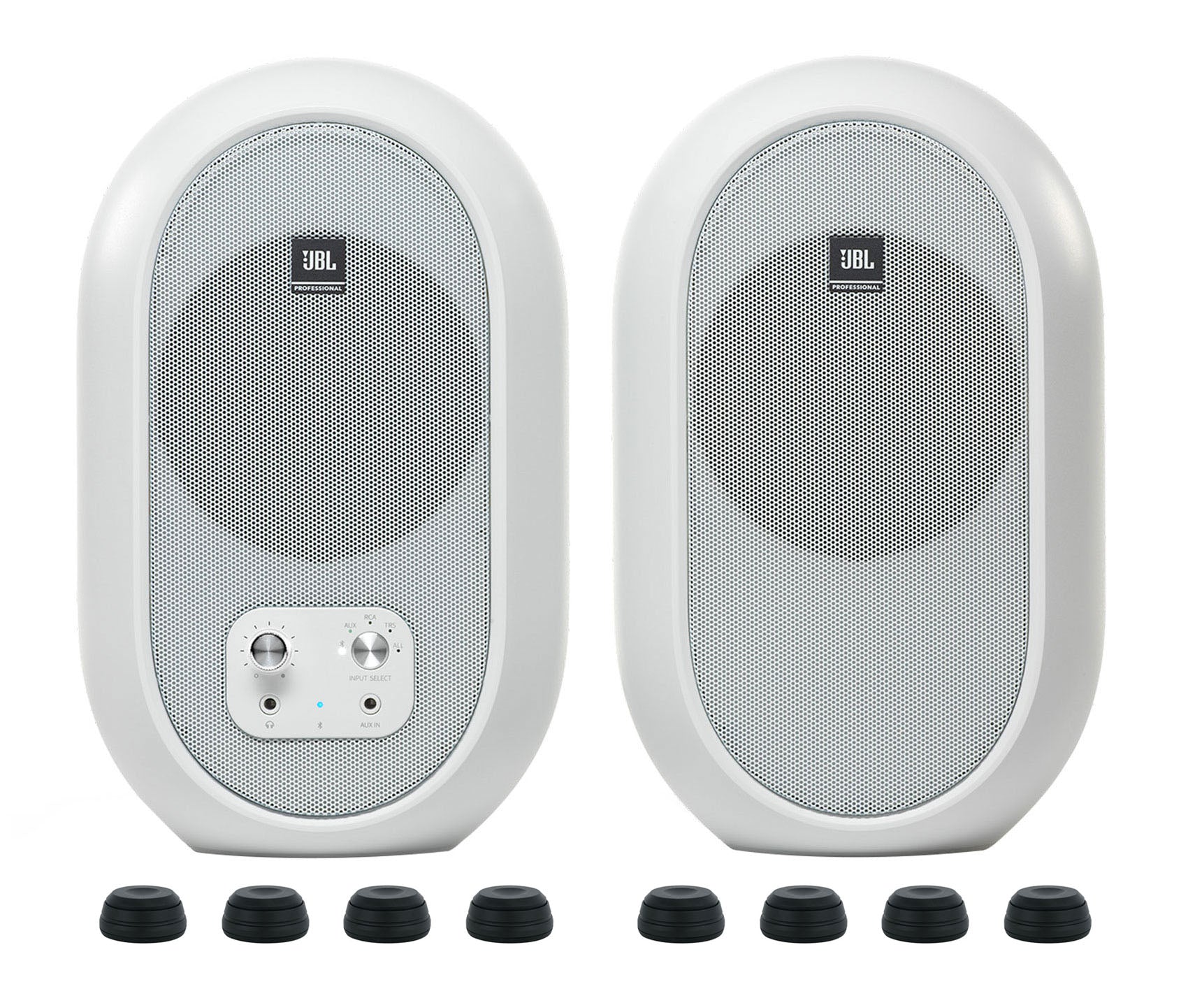 JBL 104SET-BTW Pair Bluetooth Powered Active Studio Monitors+Isolation Feet Pads