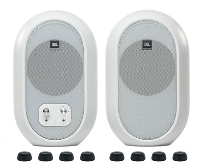 JBL 104SET-BTW Pair Bluetooth Powered Active Studio Monitors+Isolation Feet Pads