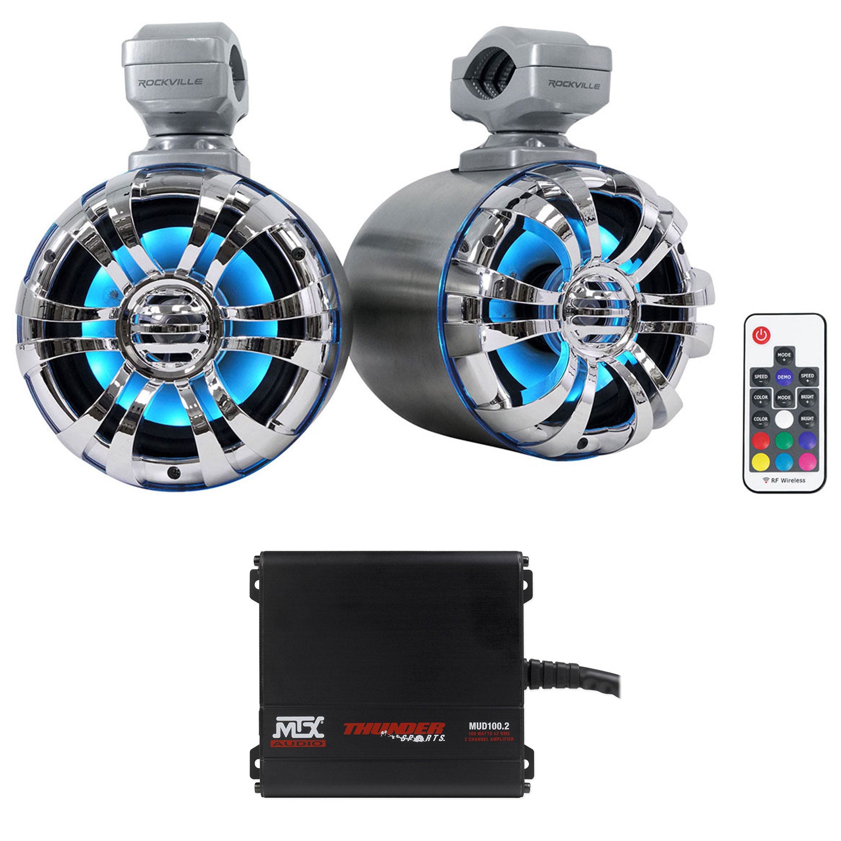 WB50KLS Silver + MTX MUD100.2 Amplifier Bundle