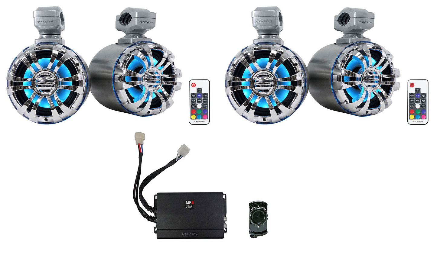 WB50KLS Silver 2-Pack + MB Quart NA2-320.4 Bluetooth Controller Bundle