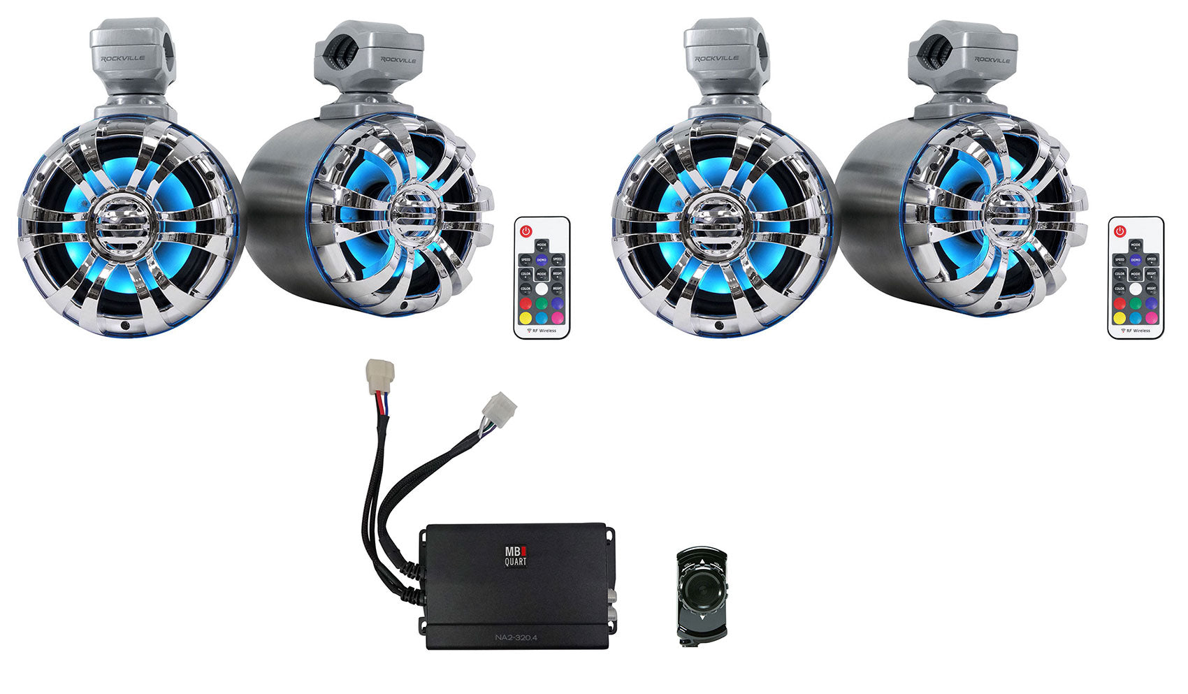 WB50KLS Silver 2-Pack + MB Quart NA2-320.4 Bluetooth Controller Bundle