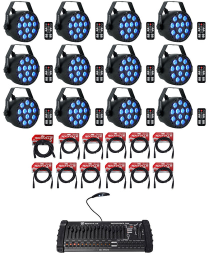 RockPAR TRI Black 12-Pack + ROCKFORCE 384 Controller Bundle