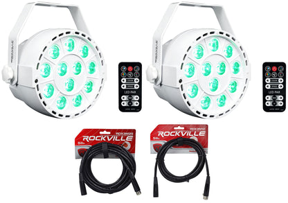 RockPAR TRI White 2-Pack + DMX Cables Bundle