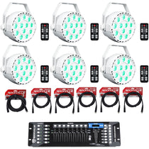 RockPAR TRI White 6-Pack + ROCKFORCE 192 Controller Bundle