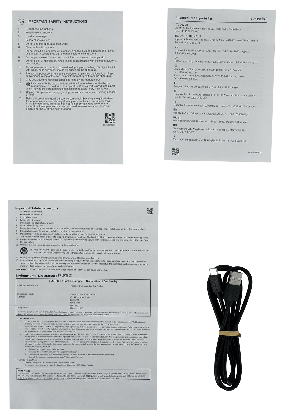 Focusrite Vocaster Two Person Podcast Podcasting Interface+Headphones+Mics
