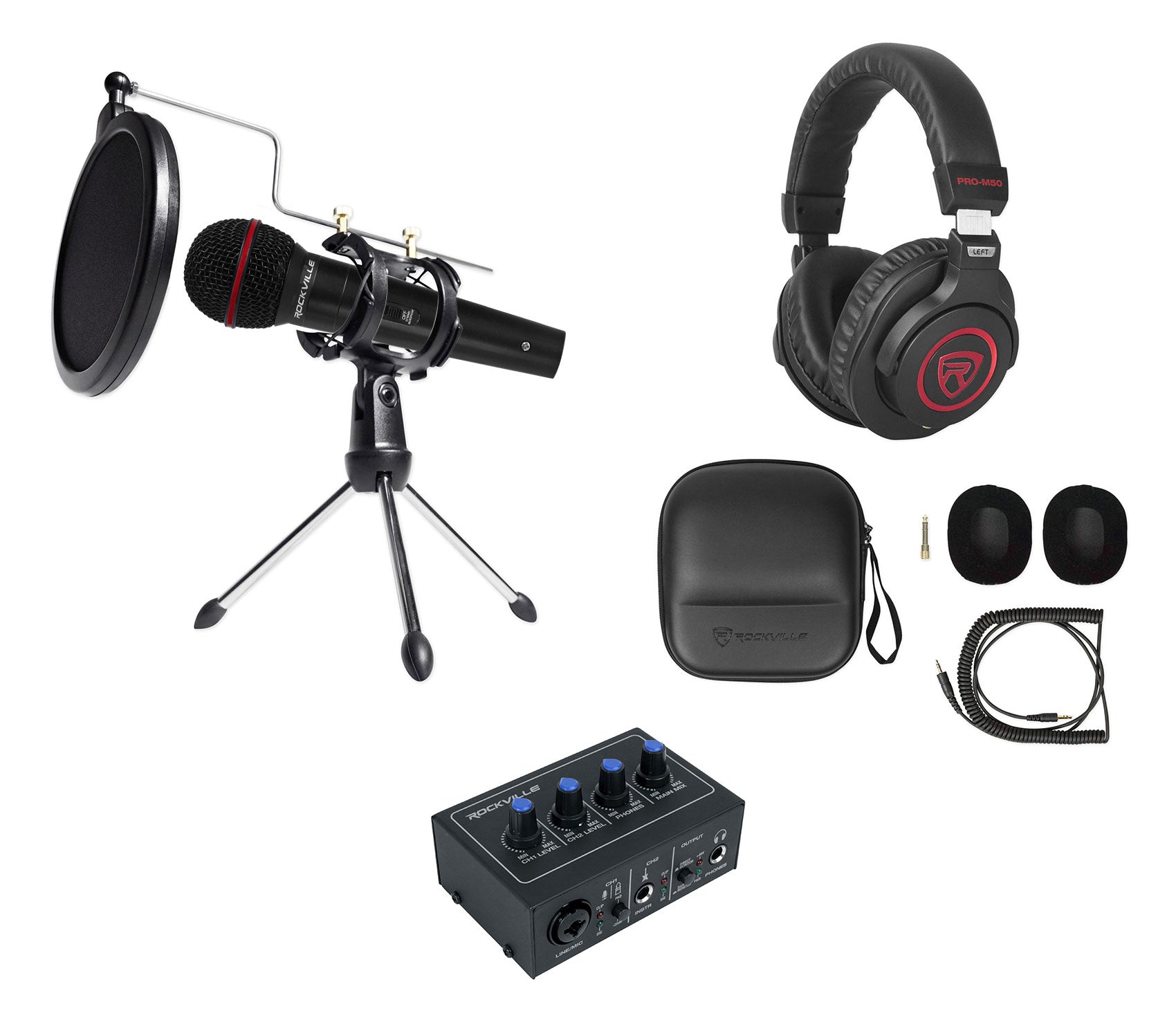 Podcast Studio Bundle + USB Interface 2x2 Bundle