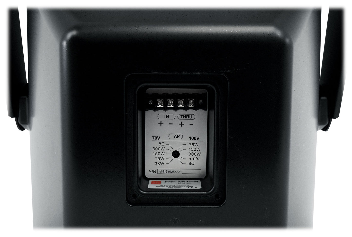 2) JBL AWC159 15" Indoor/Outdoor 70V Black Surface Mount Commercial Speakers+Amp