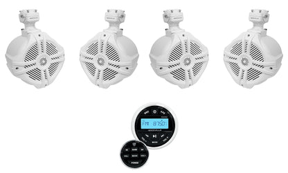 RWB70W White 4-Pack + Marine Gauge Receiver Bundle