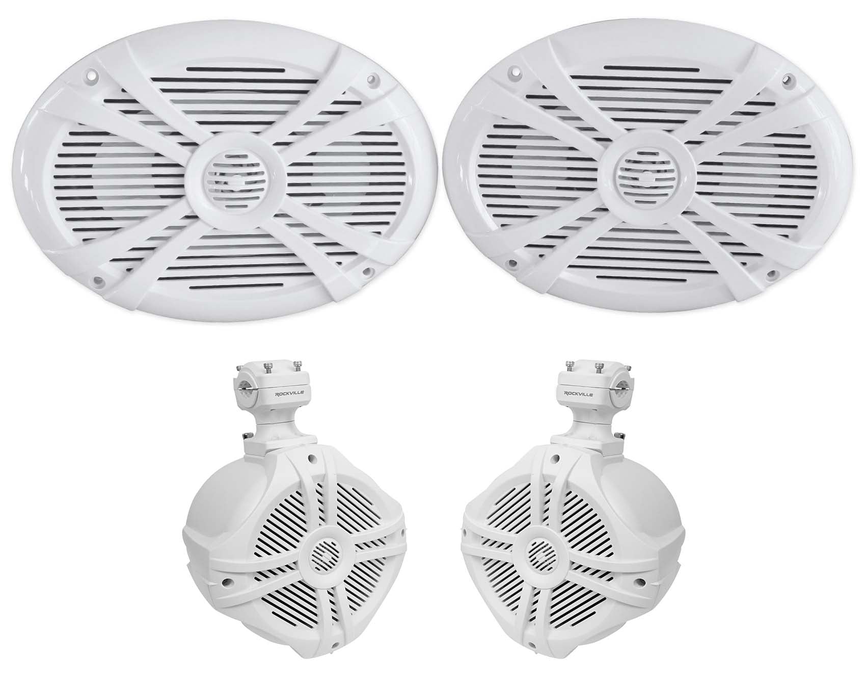 RMSTS69W White 2-Pack + RWB70W White Wakeboard Speakers Bundle