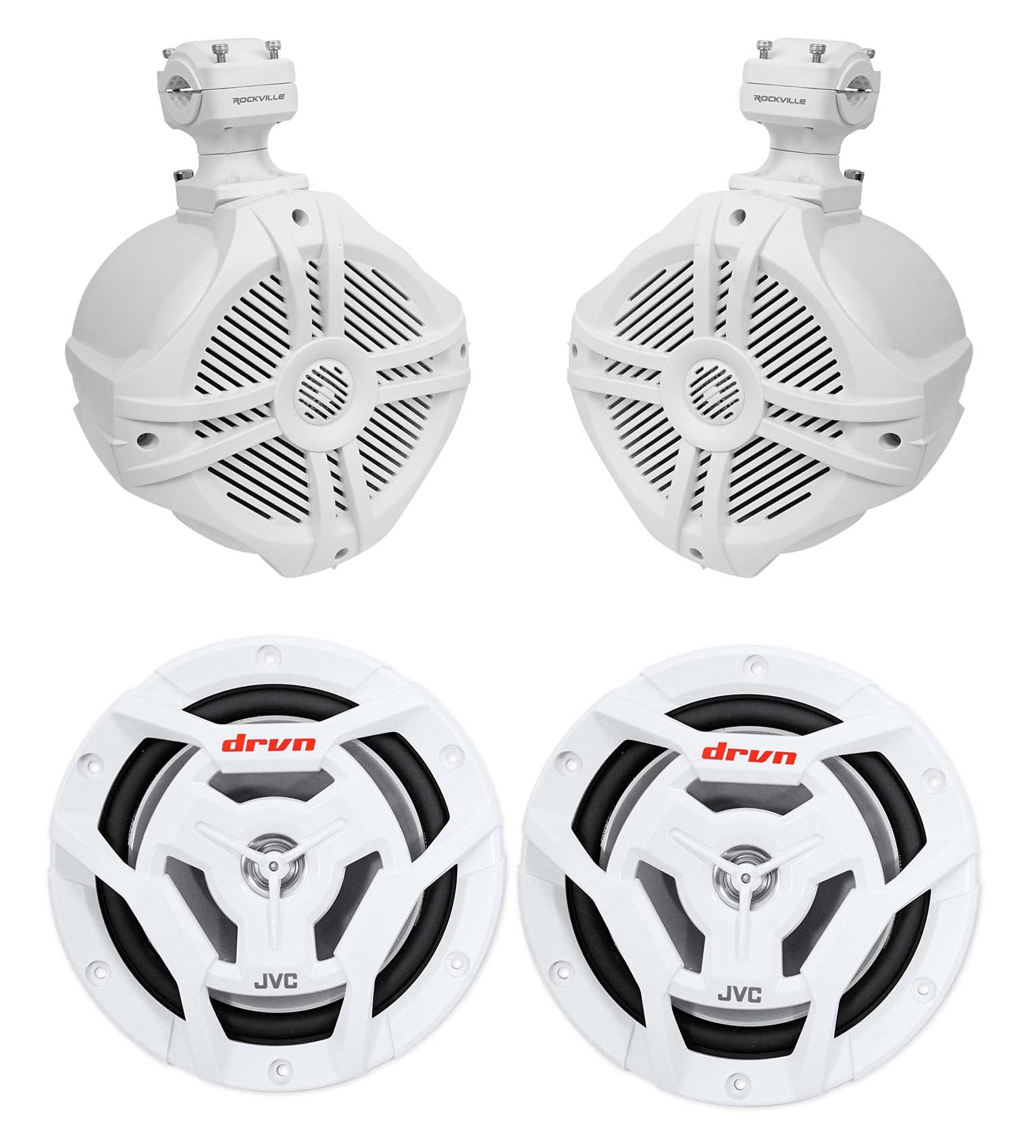 RWB70W White + JVC 6.5" Marine Speakers Bundle