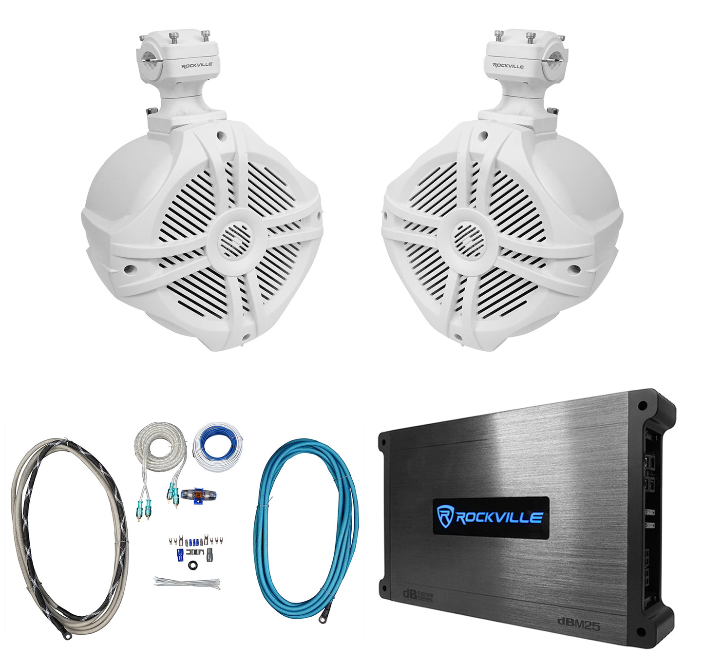 RWB70W White + DBM25 Marine Amplifier Bundle