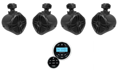 RWB70B Black 4-Pack + Marine Gauge Receiver Bundle