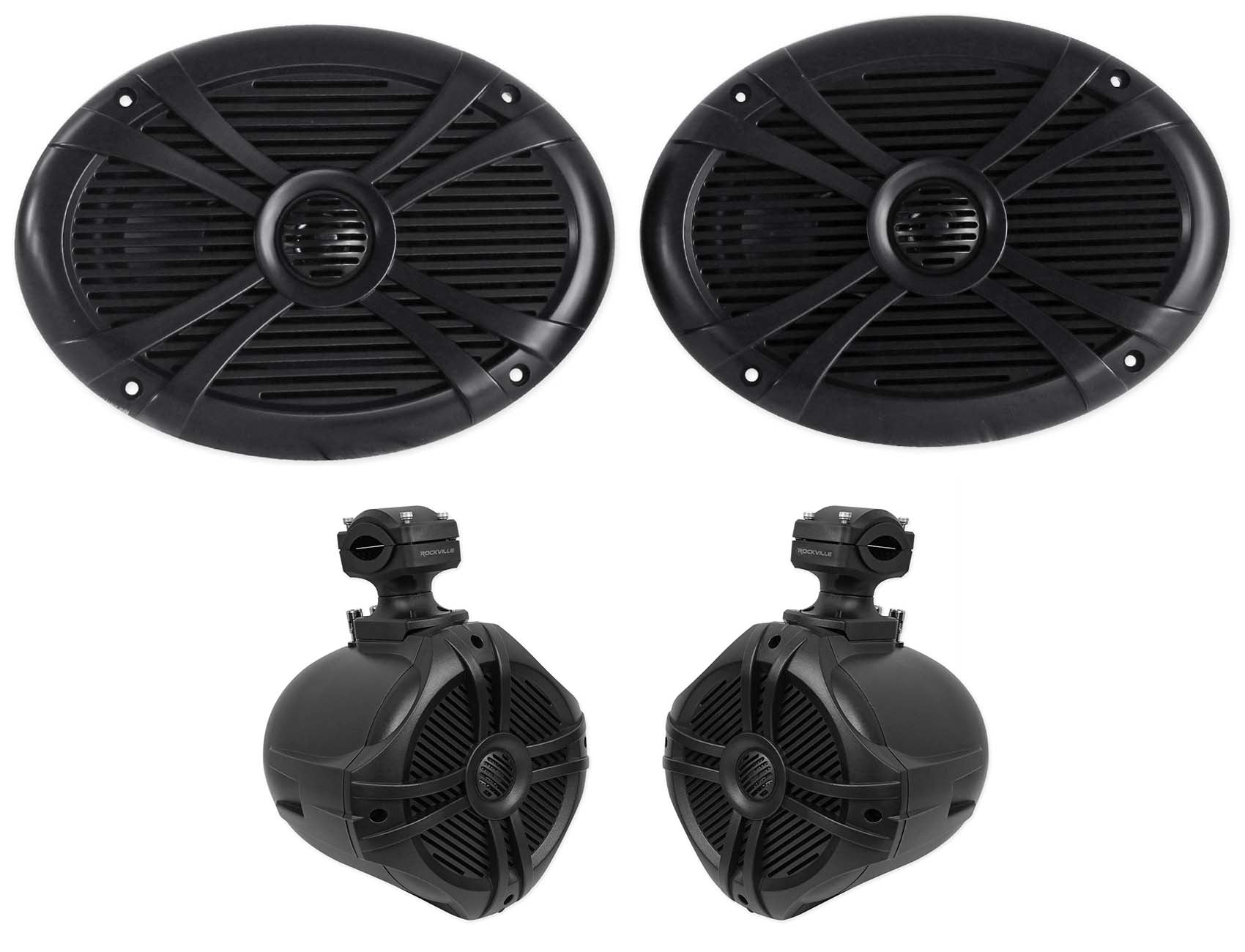 RMSTS69B 2-Pack + RWB70B Black Wakeboard Speakers Bundle