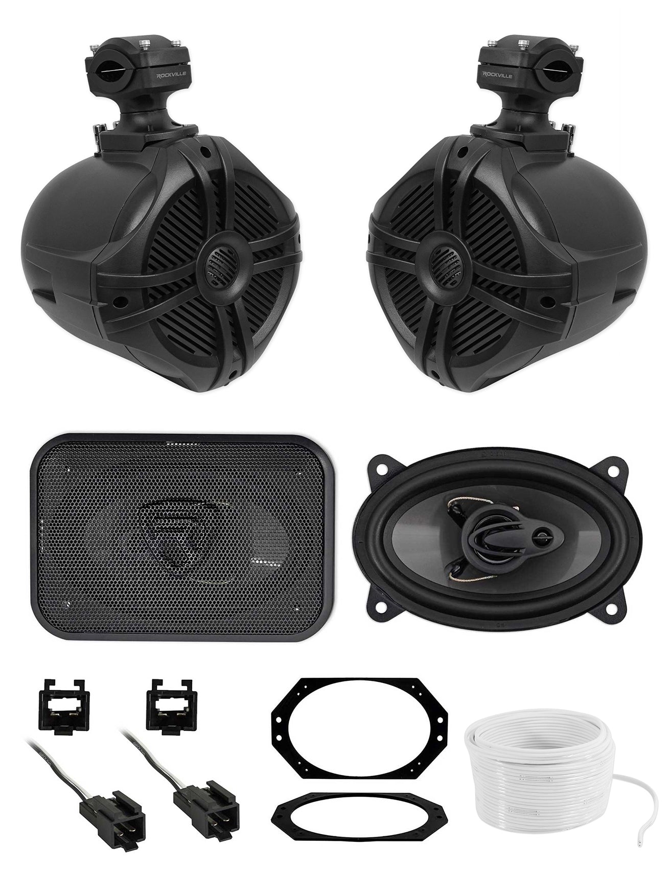 RWB70B Black + RV46.3A 4x6 Speakers Bundle