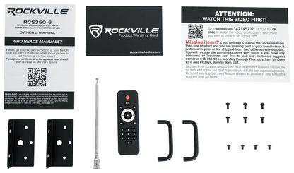 Control 64P/T White 8-Pack + RCS350-6 6-Zone 350W Amp Bundle