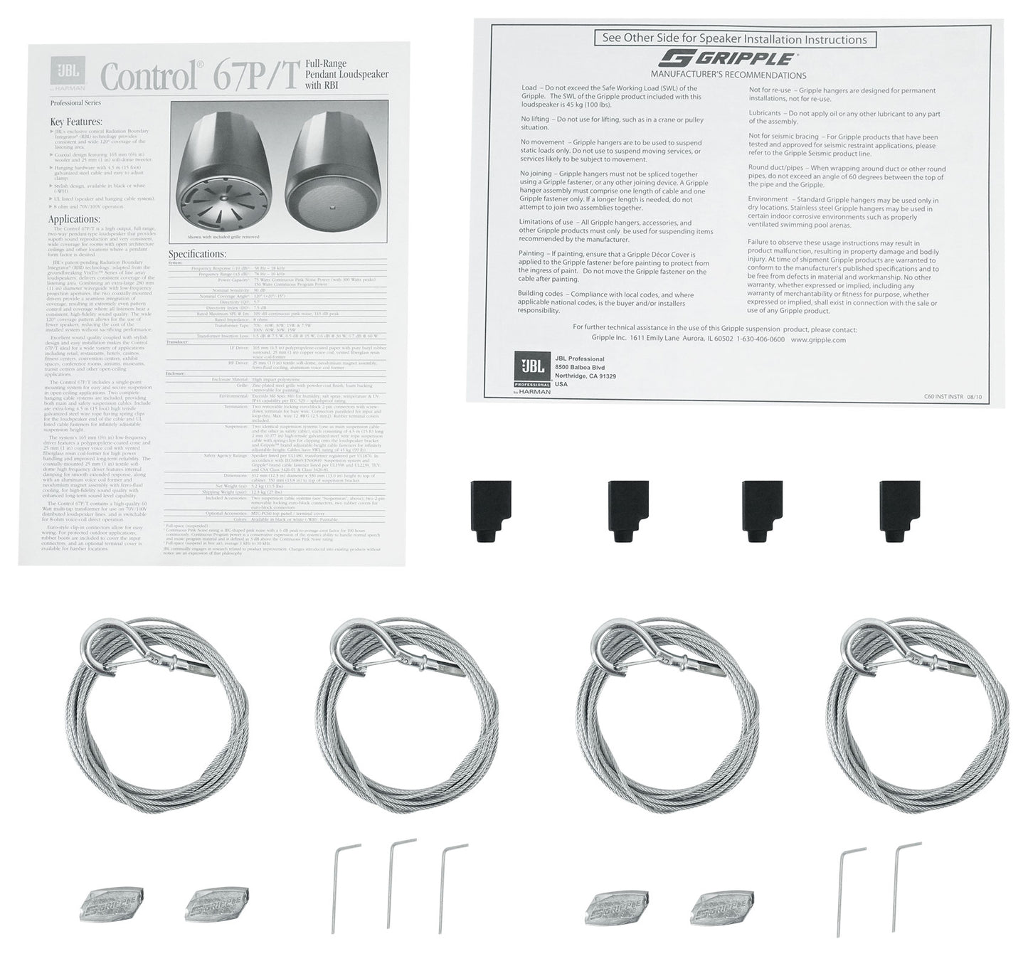 Control 67 P/T White 2-Pack + RCS180-6 6-Zone 180W Amp Bundle