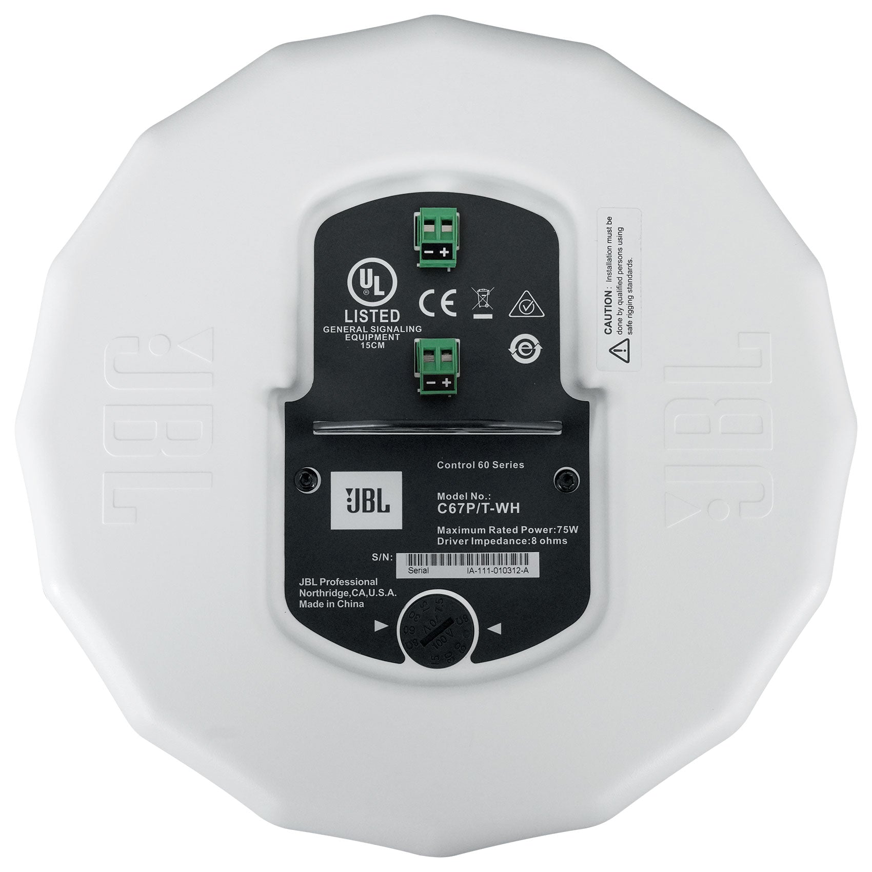 Control 67 P/T White 8-Pack + RCS650-6 Bundle