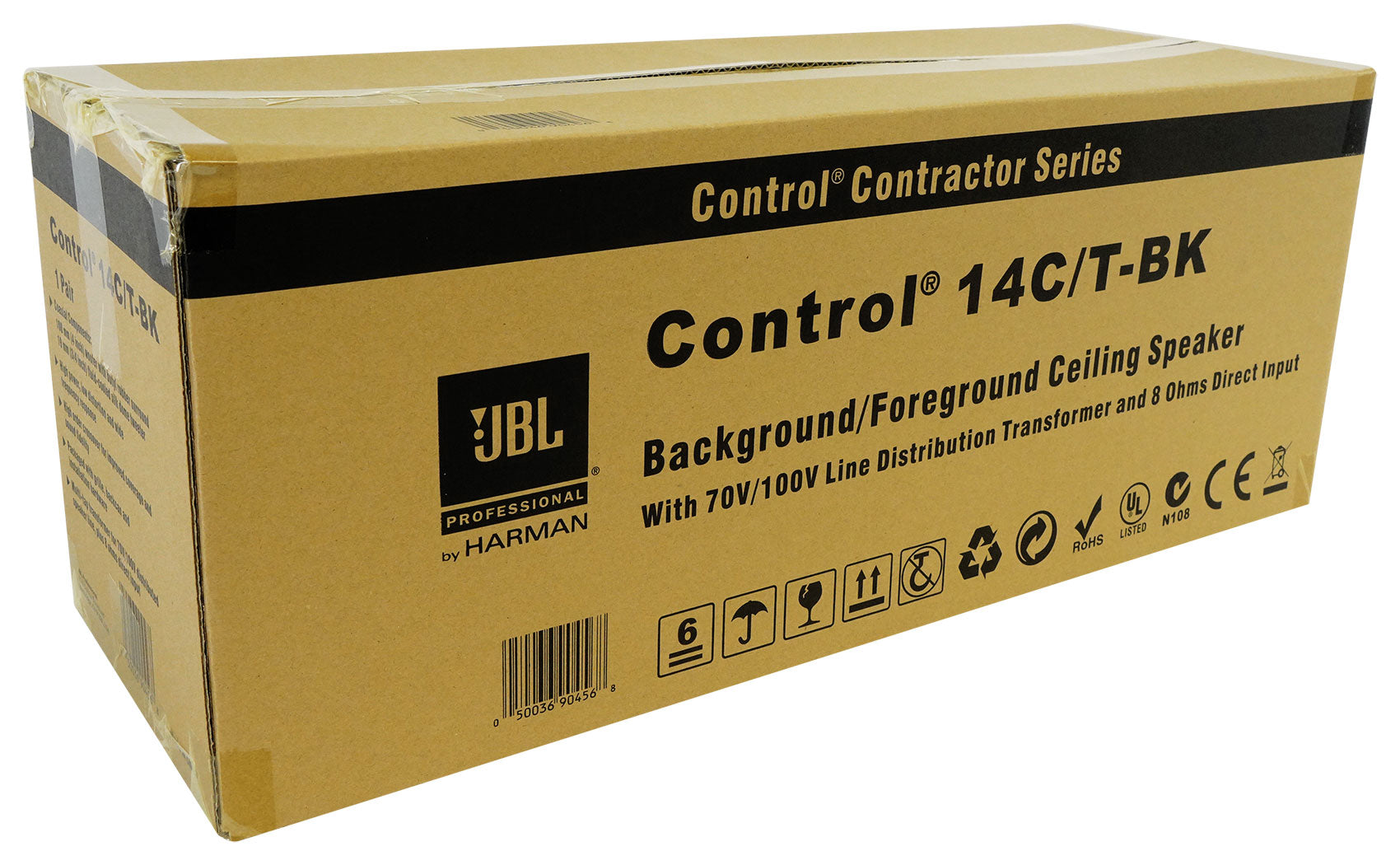 JBL Control 14C/T Black 10-Pack + RCS350-6 6-Zone 350W Amp Bundle