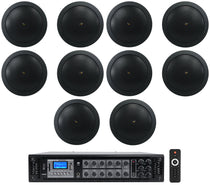 JBL Control 14C/T Black 10-Pack + RCS350-6 6-Zone 350W Amp Bundle