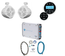 RWB90W White 2-Pack + 2-Channel Marine Amplifier Bundle