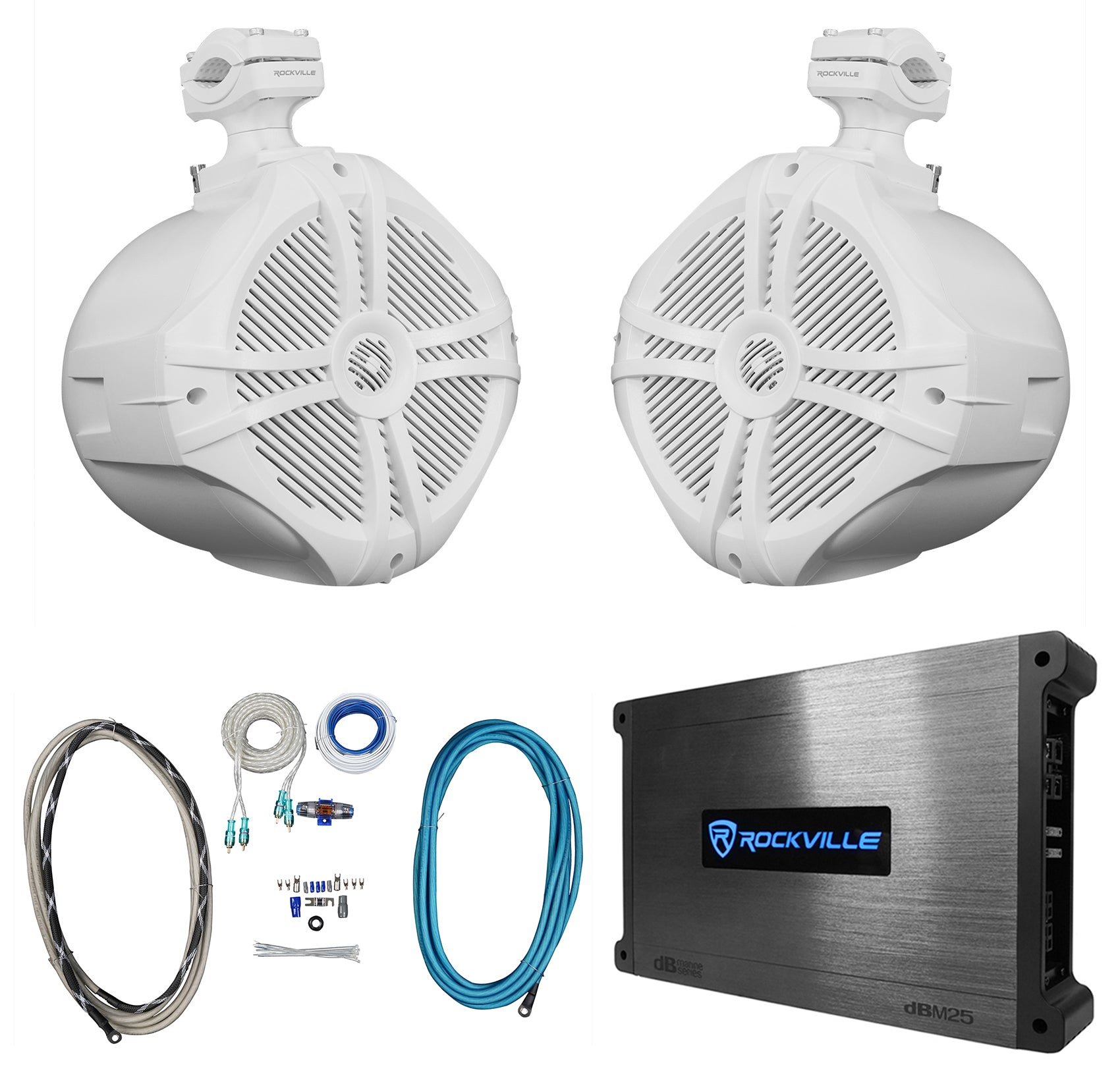 RWB90W White + DBM25 Marine Amplifier Bundle