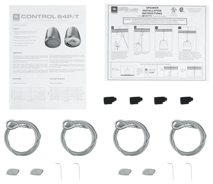 Control 64P/T Black 8-Pack + RCS350-6 Amplifier Bundle