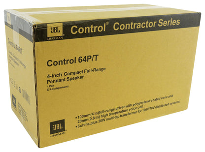 Control 64P/T Black 8-Pack + RCS350-6 Amplifier Bundle