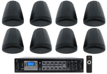Control 64P/T Black 8-Pack + RCS350-6 Amplifier Bundle