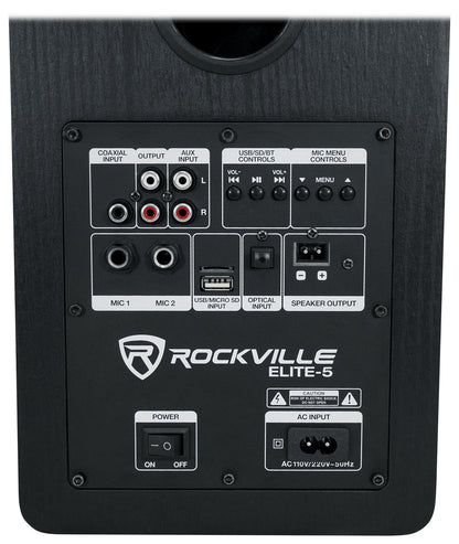 ELITE-5B Speakers + RHT28 Stands + Rock Shaker 8 Sub Bundle