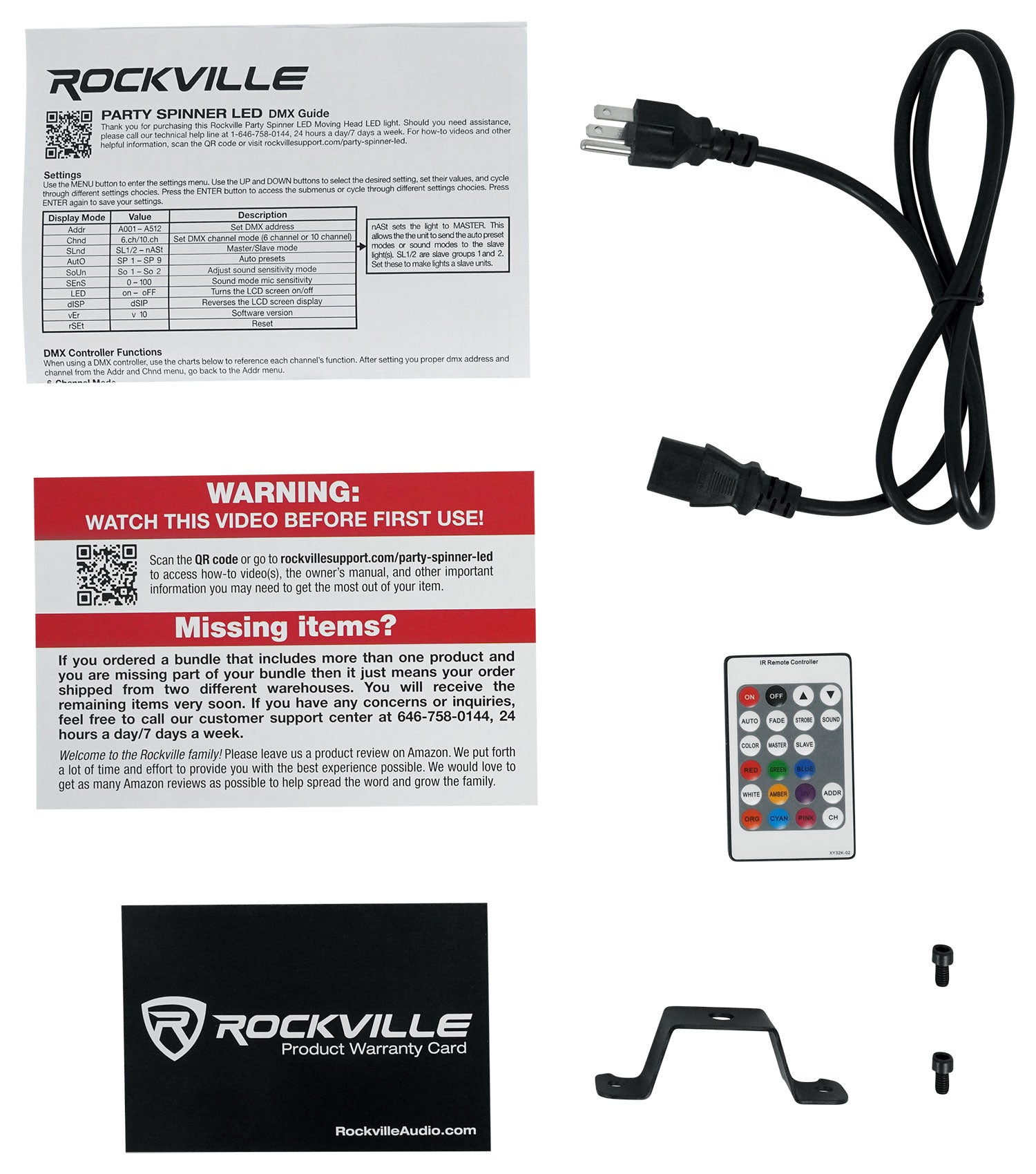 Party Spinner LED + ROCKFORCE 192 DMX Controller Bundle