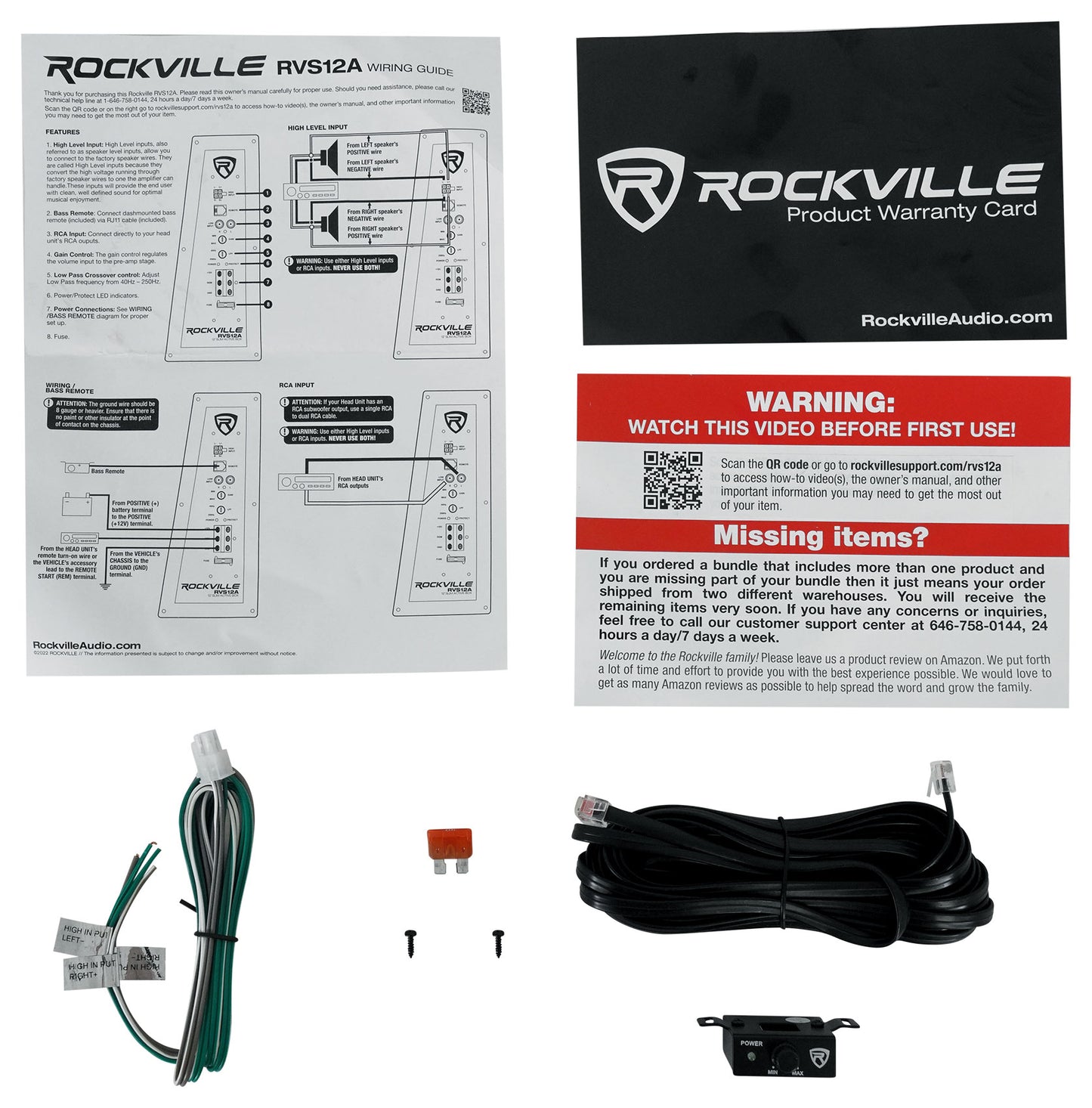 RVS12A 12" + RWK81 Amp Kit Bundle