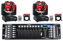 Party Spinner LED 2-Pack + ROCKFORCE 192 DMX Controller Bundle