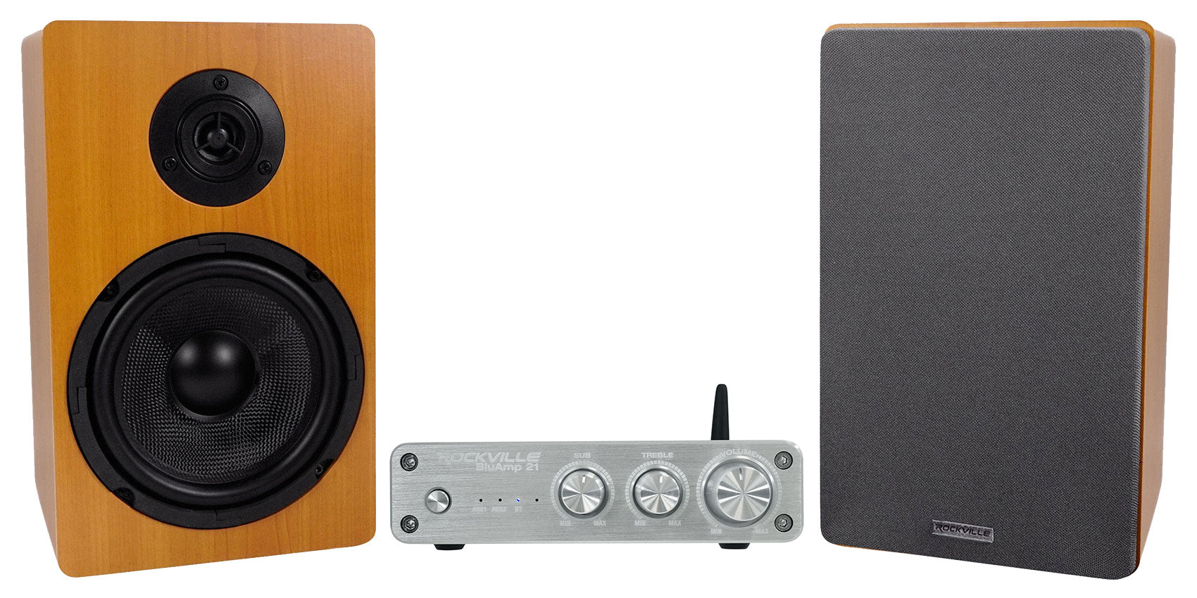 RockShelf 64C Classic Wood 2-Pack + BLUAMP 21 Silver Bundle