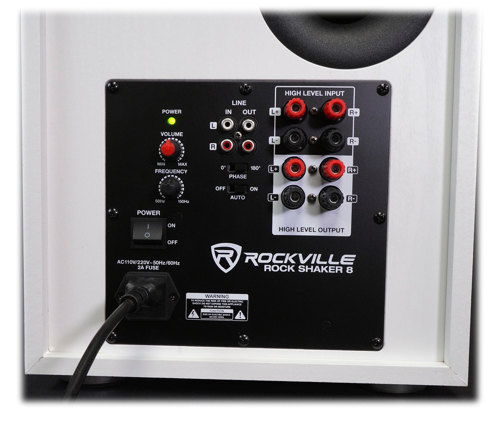 ELITE-5W White + RS37W White Stands + Rock Shaker 8 Bundle